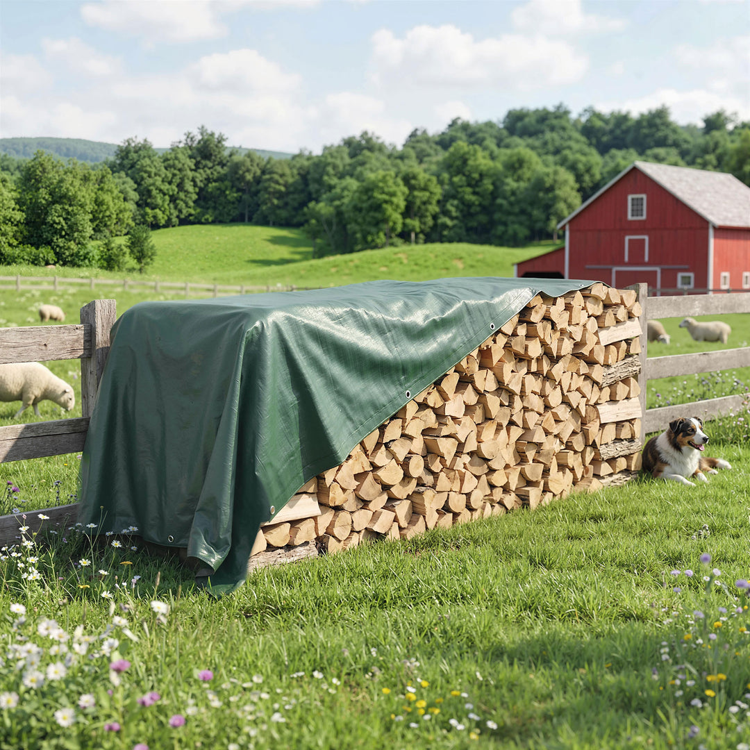 3 x 4m Waterproof Tarpaulin, 90GSM Tear-Resistant PE Tarp with Reinfor