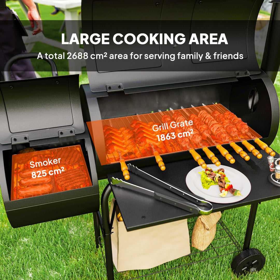 Barbecue Grill Portable Outdoor Charcoal BBQ Grill with Offset Smoker 