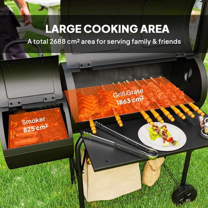Barbecue Grill Portable Outdoor Charcoal BBQ Grill with Offset Smoker 