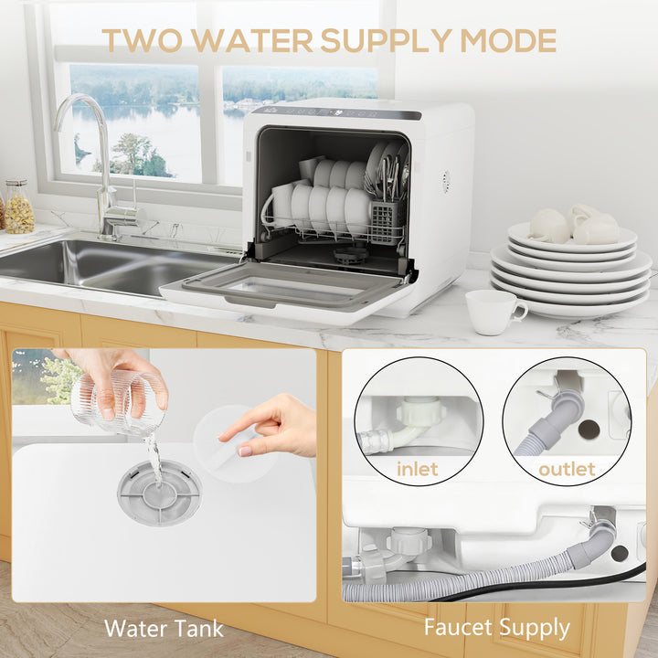 6L Five-Mode Tabletop Dishwasher - White