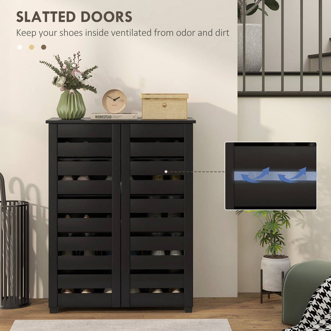 Narrow Shoe Cabinet for Entryway, 5-Tier Slim Shoe Storage Cabinet wit