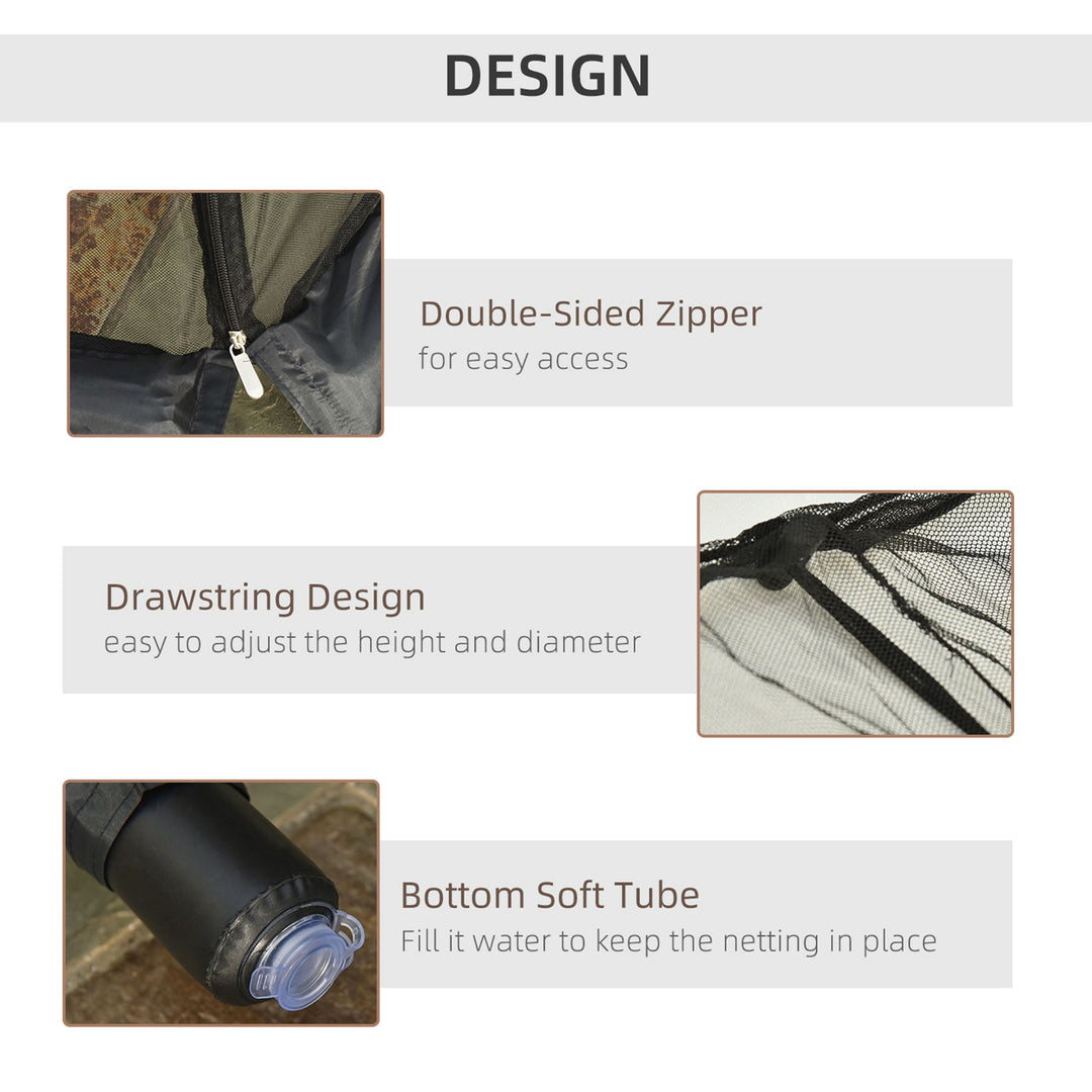 MCL 2.3m Umbrella Table Screen Outdoor Patio Cover Mosquito Insect Net Zipped Door