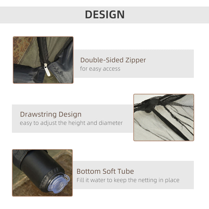 MCL 2.3m Umbrella Table Screen Outdoor Patio Cover Mosquito Insect Net Zipped Door