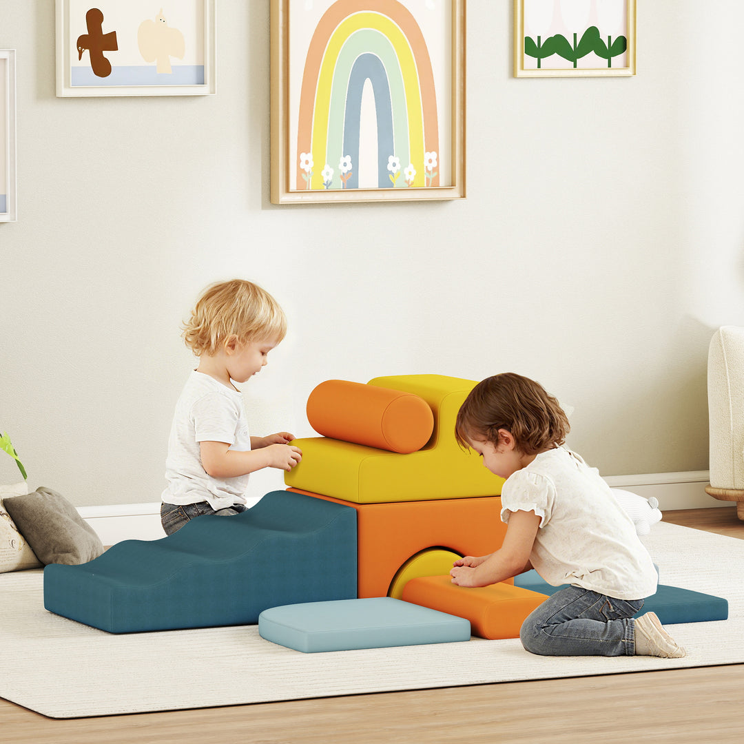 9-Piece Soft Play Set, Kids Soft Play Foam Blocks with Detachable Cove