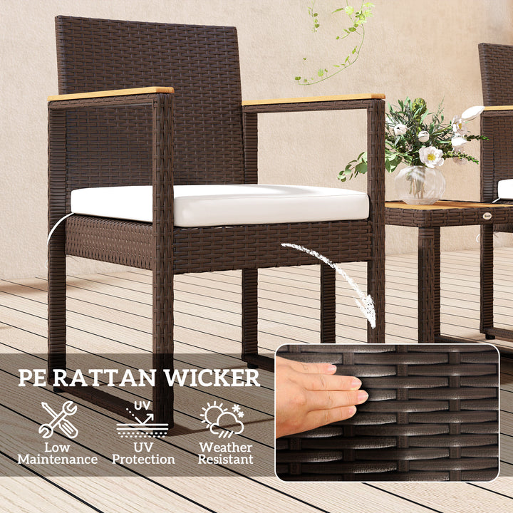 Three-Piece Rattan Chair Set - White
