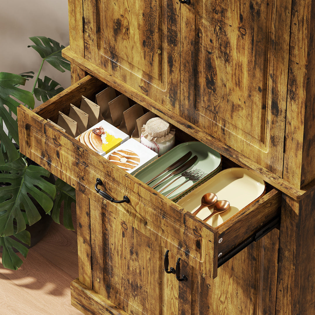 Tall Kitchen Cupboard, Kitchen Pantry Cabinet with Drawer, Shelves