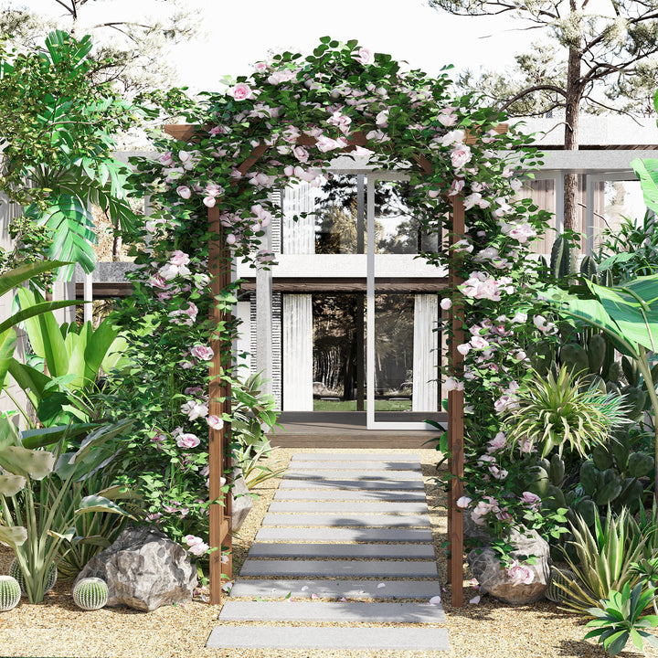 Wooden Garden Arbor, Arch Trellis with Classic Countryside Style, Perg