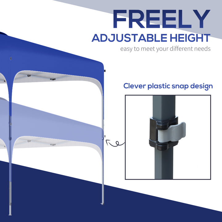 Outsunny Pop Up Gazebo with Adjustable Height, Foldable Canopy Tent, Carry Bag, Wheels, Leg Weight Bags, Blue, 3x3m