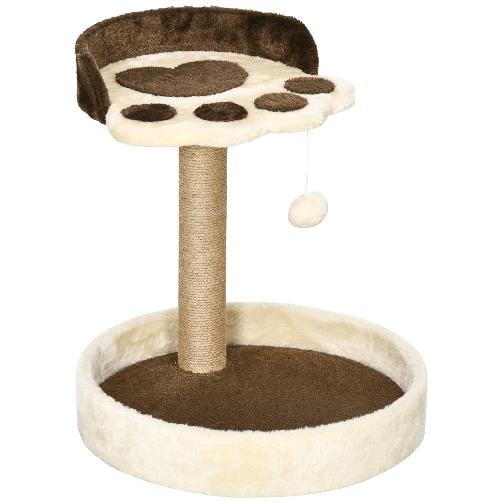 44cm Cat Tower, Cat Tree for Indoor Cats, with Sisal Cat Scratching Post, Toy Ball - Brown