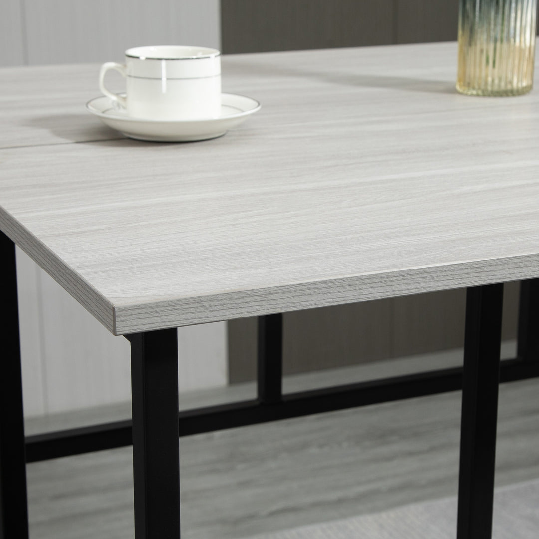 6-Piece Bar Table Set, 2 Breakfast Tables with 4 Stools, Counter Height Dining Tables & Chairs for Kitchen, Living Room, Grey
