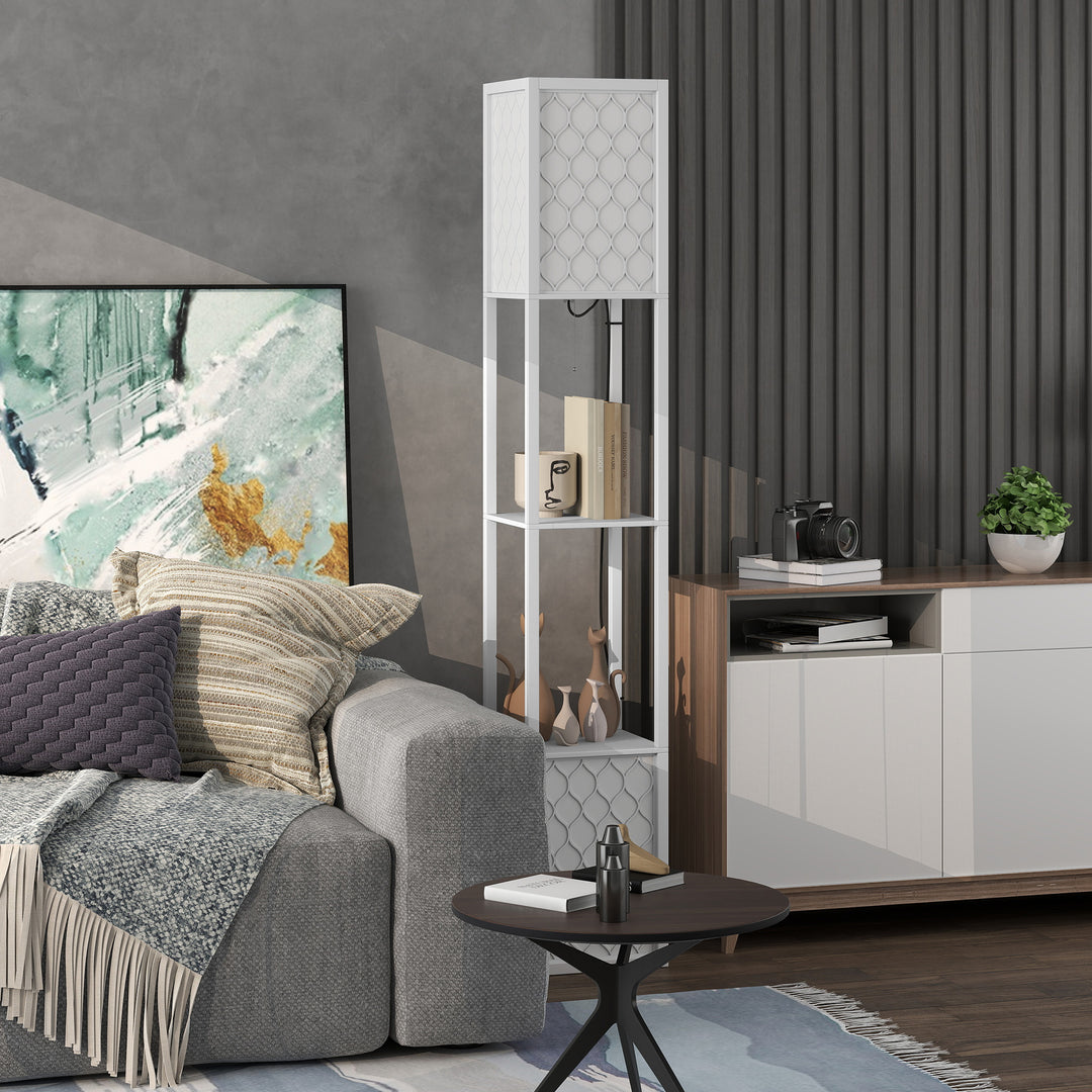 Duo Light Floor Shelves - White