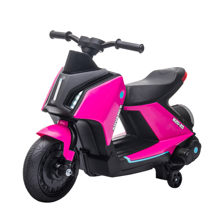 HOMCOM 6V Kids Electric Motorbike Ride On Toy w/ Music Headlights Safety Training Wheels for Girls Boy 2-4 Years Pink | Aosom UK