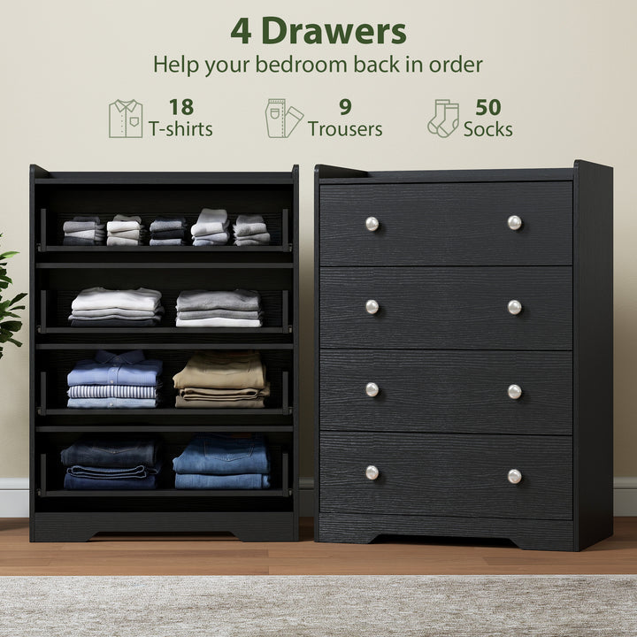 4 Drawer Chest of Drawers, Modern Dresser for Bedroom, Storage Cabinet