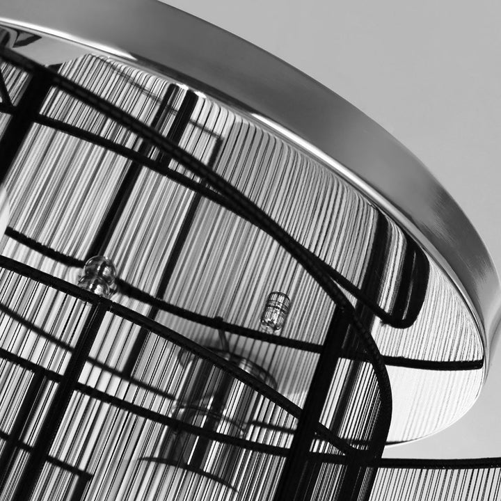 MCL Modern Chandelier, Semi-Flush Mount Ceiling Light with 2 Light, E27 Bulb Base for Hallway, Dining Room, Living Room, White and Black