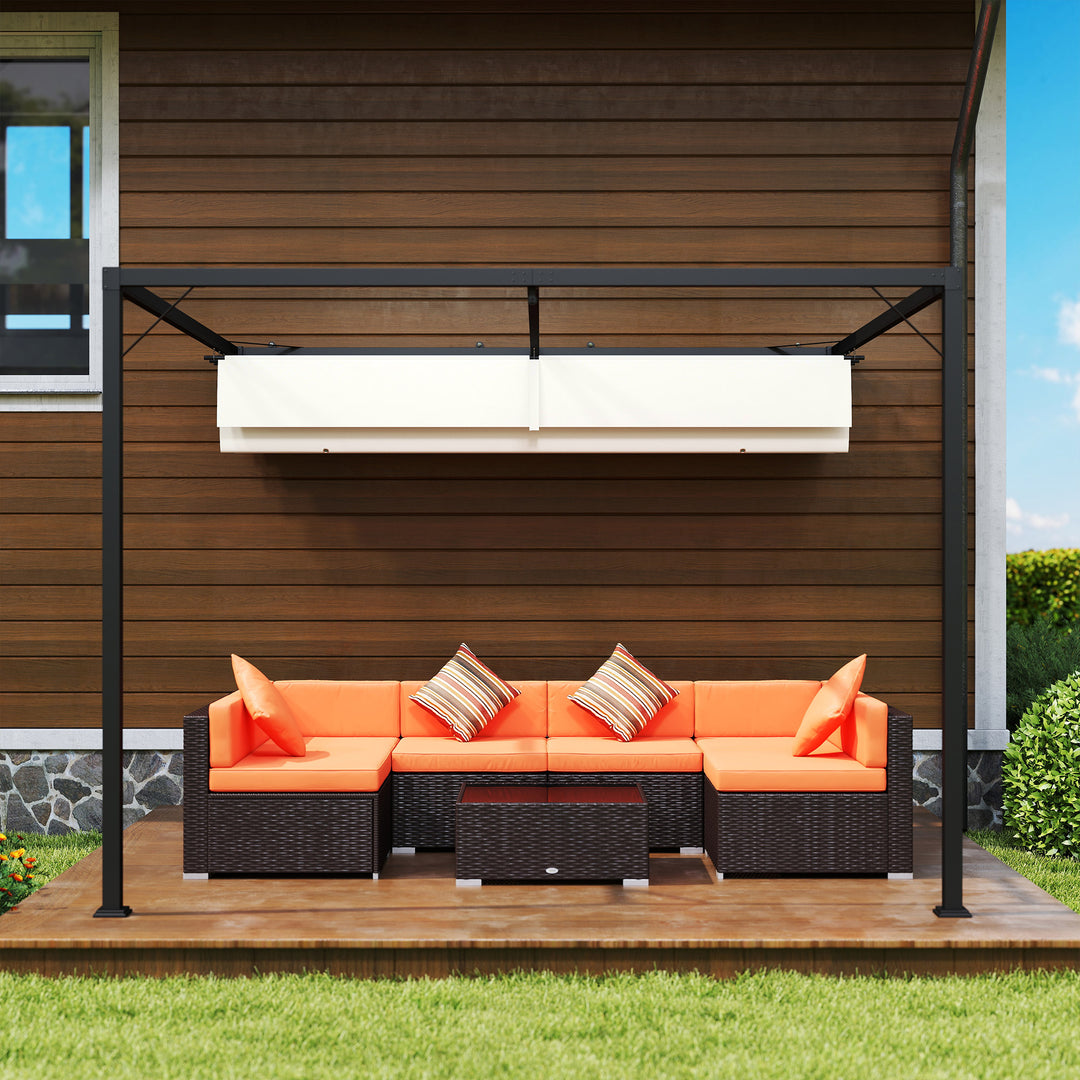 3 x 3 m Pergola, with Sliding Canopy - Cream White