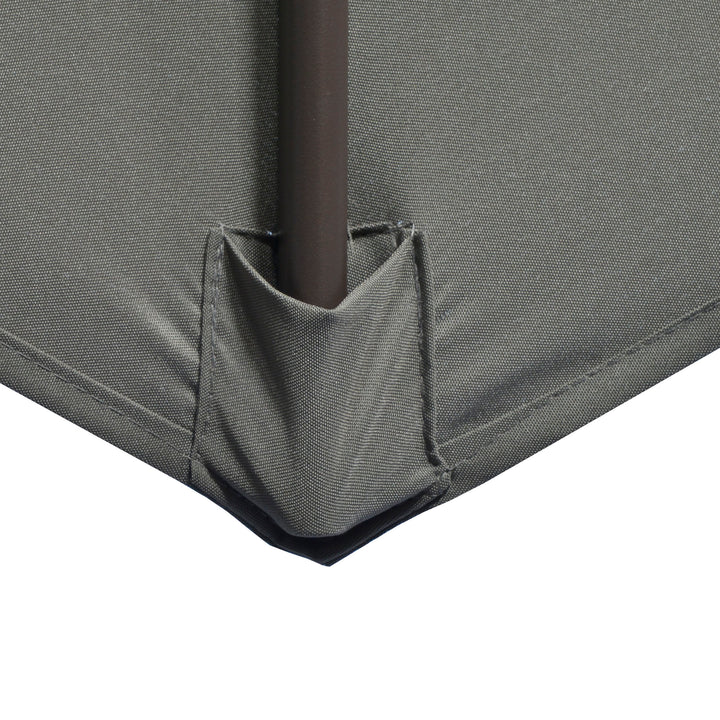 3(m) Cantilever Parasol 360° Rotation Roma Umbrella Hanging Sun Shade with Aluminium Frame, Tilt Crank, 8 Ribs and Cross Base, Dark Grey