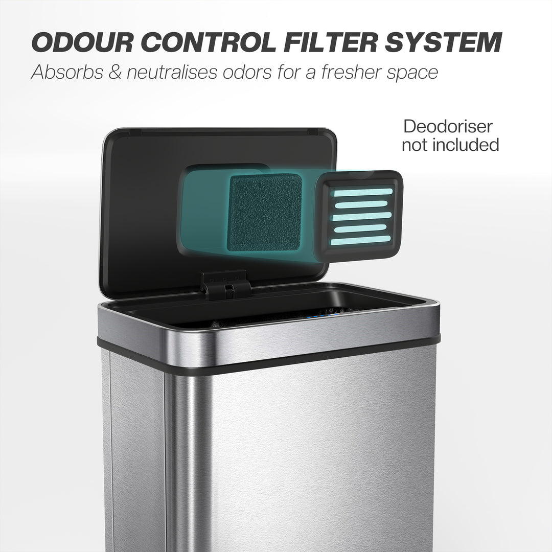 50 L Sensor Can, Sensor Bin with Soft-Close Lid, Fingerprint-Proof Sta