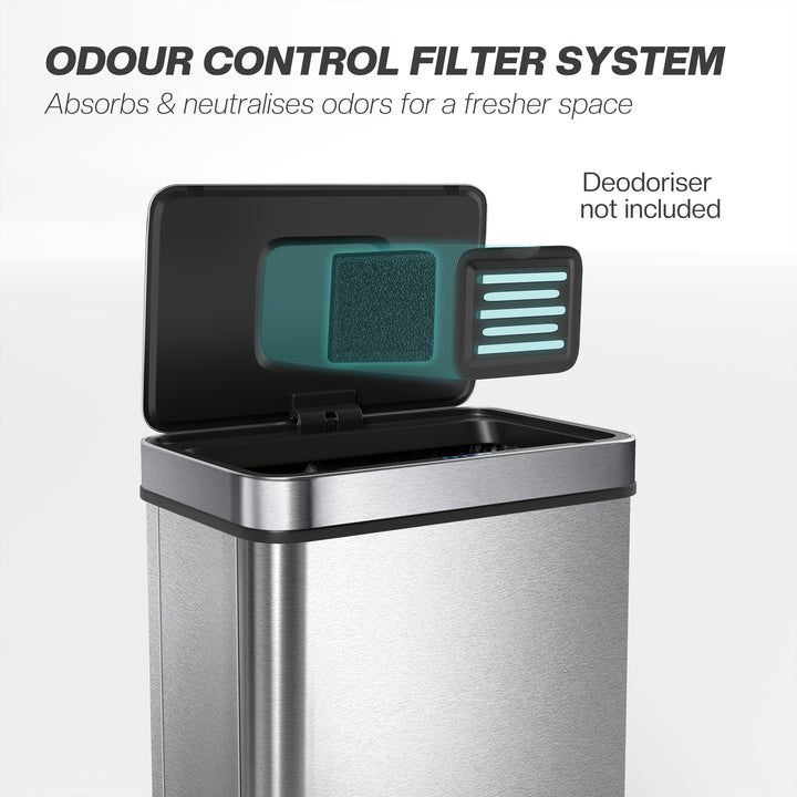 50 L Sensor Can, Sensor Bin with Soft-Close Lid, Fingerprint-Proof Sta