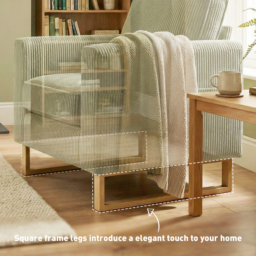 Accent Chair with Spring, Modern Industrial Armchair with Metal Legs f