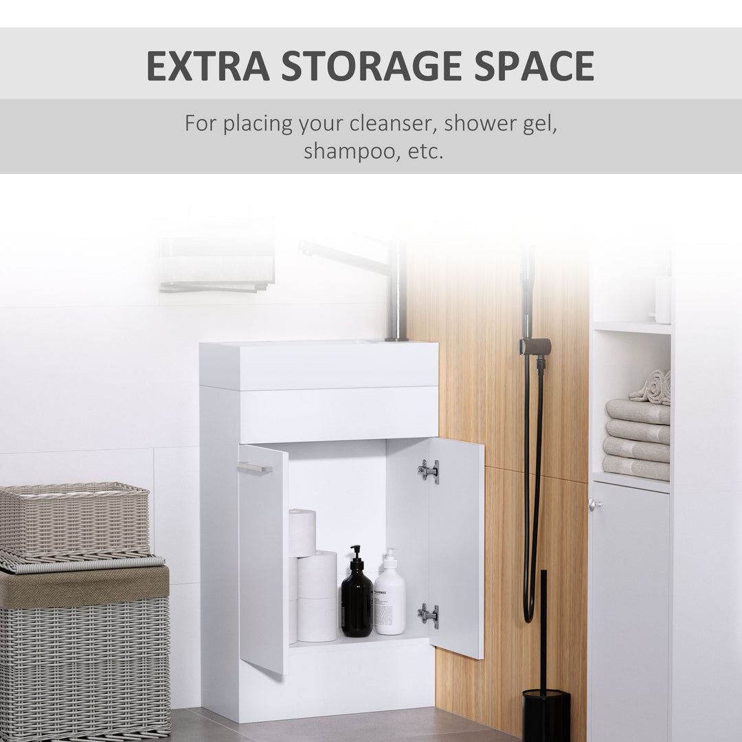 MCL Under Sink Bathroom Vanity Unit Ceramic Basin Sink Cloakroom Storage Cabinet Home Furniture