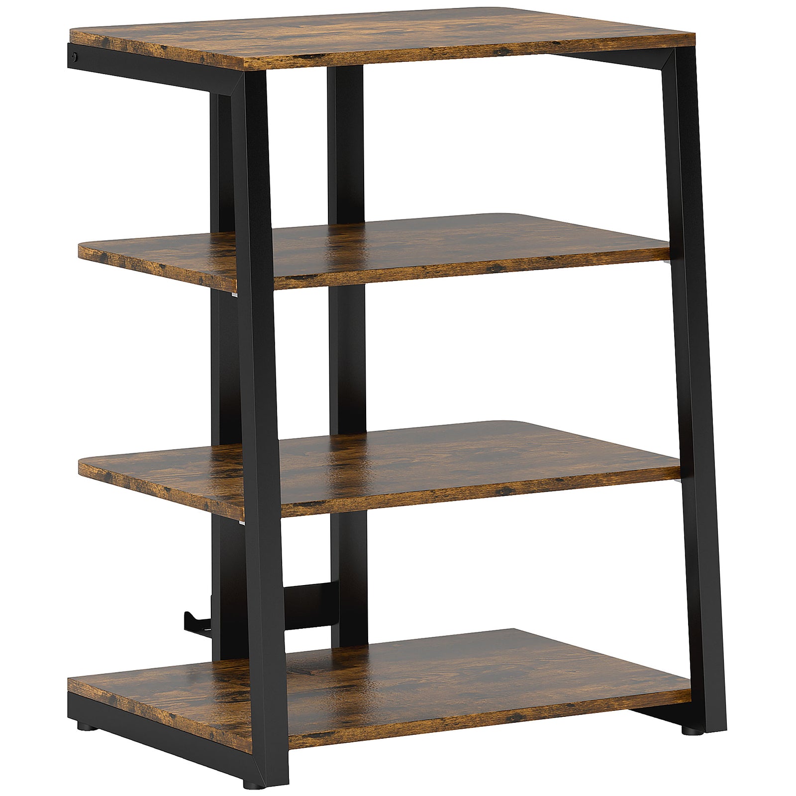 HiFi Stand, with Four Storage Shelves - Rustic Brown