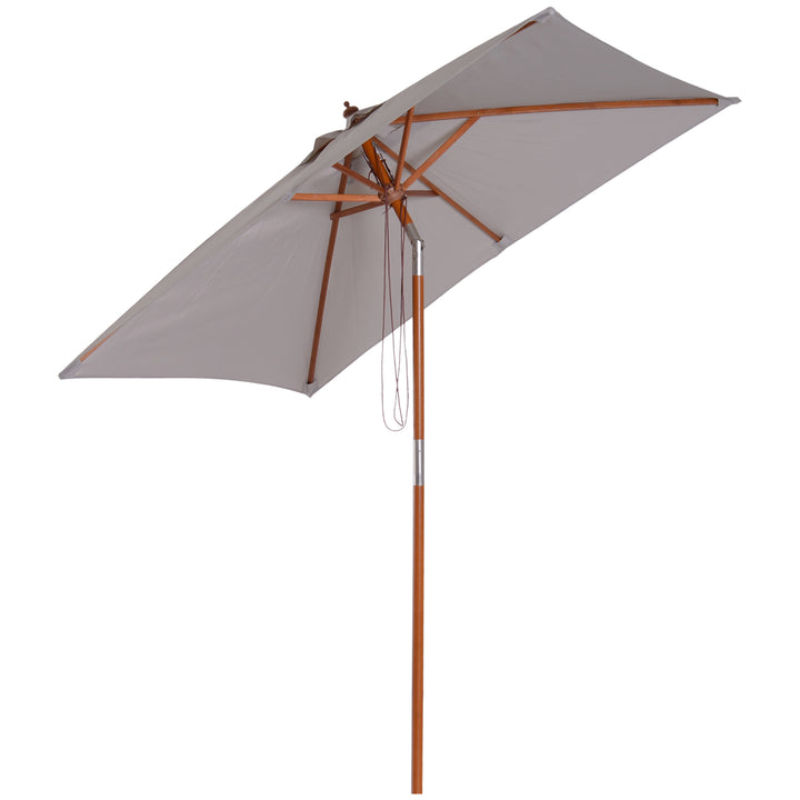 MCL 2m Tilting Wooden Pole Parasol - Grey