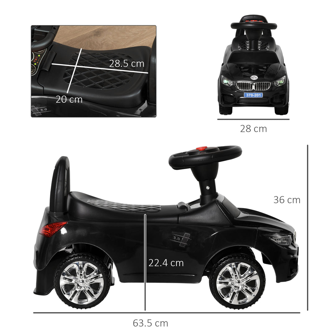 HOMCOM Ride-On Car, Baby Toddler Walker, Foot to Floor Sliding Car, Easy-Glide Wheels, Safe Design, Black. | Aosom UK