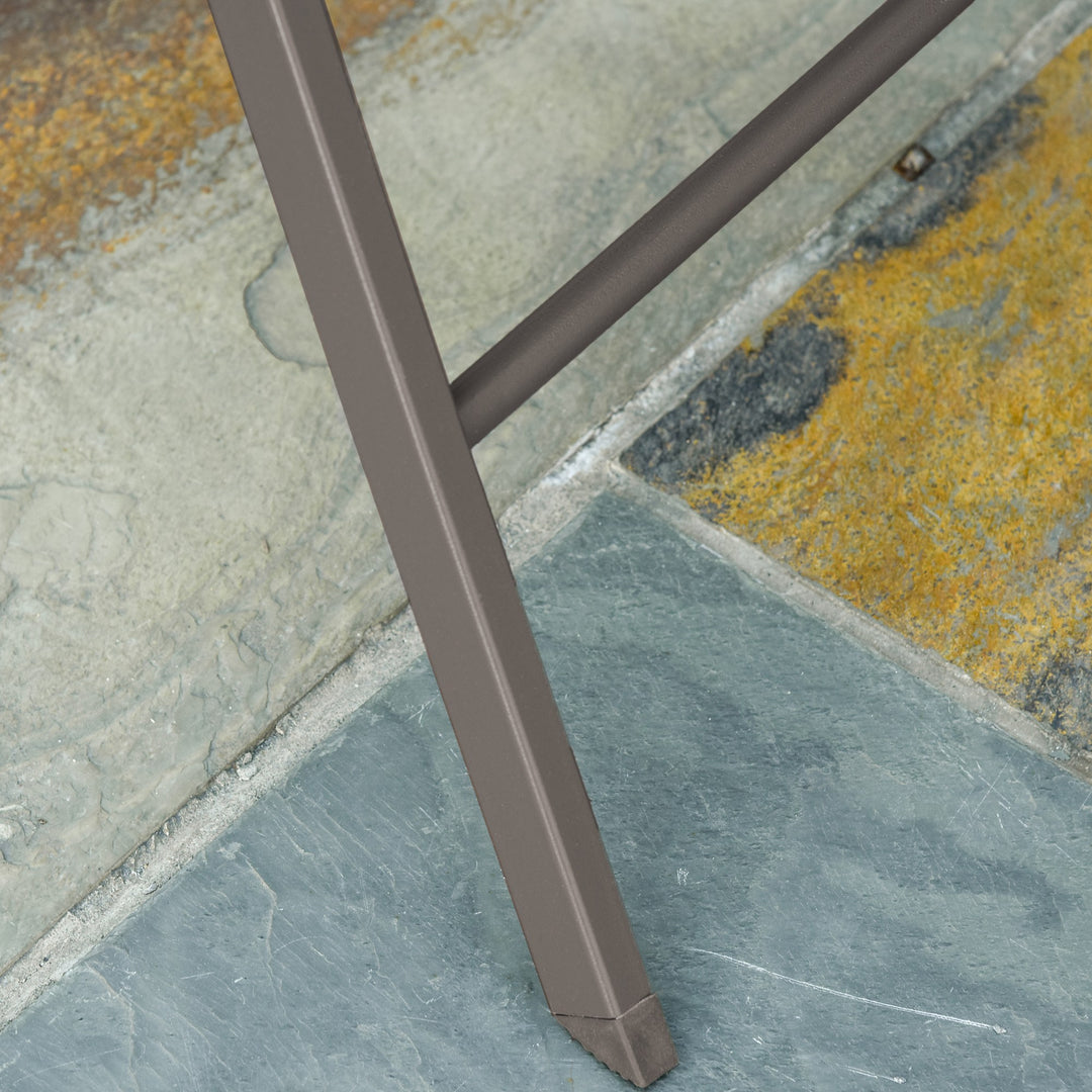 MCL 3 Piece Foldable Garden Bistro Set Patio Furniture Set with Table and 2 Chairs for Conservatory Balcony Terrace, Grey