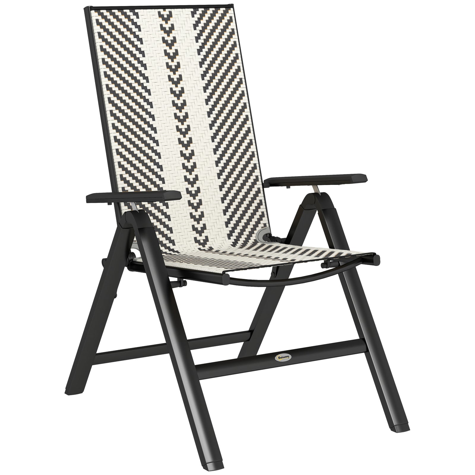 Rattan Reclining Garden Chairs - Black