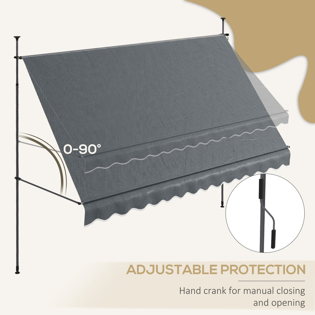 3.5 x 1.2m Manual Retractable Awning - Grey