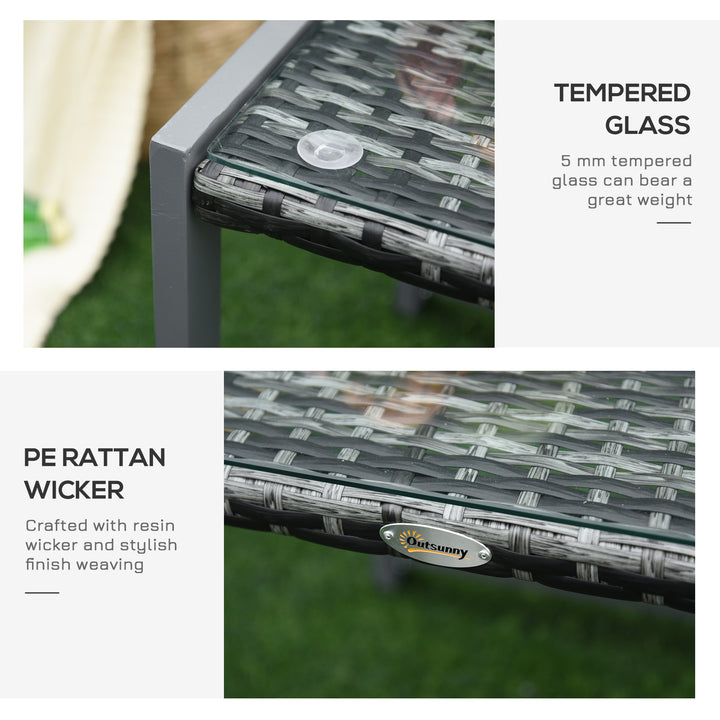 MCL Rattan End Table Side Coffee Desk Outdoor Patio Wicker Sofa Chat Garden Furniture