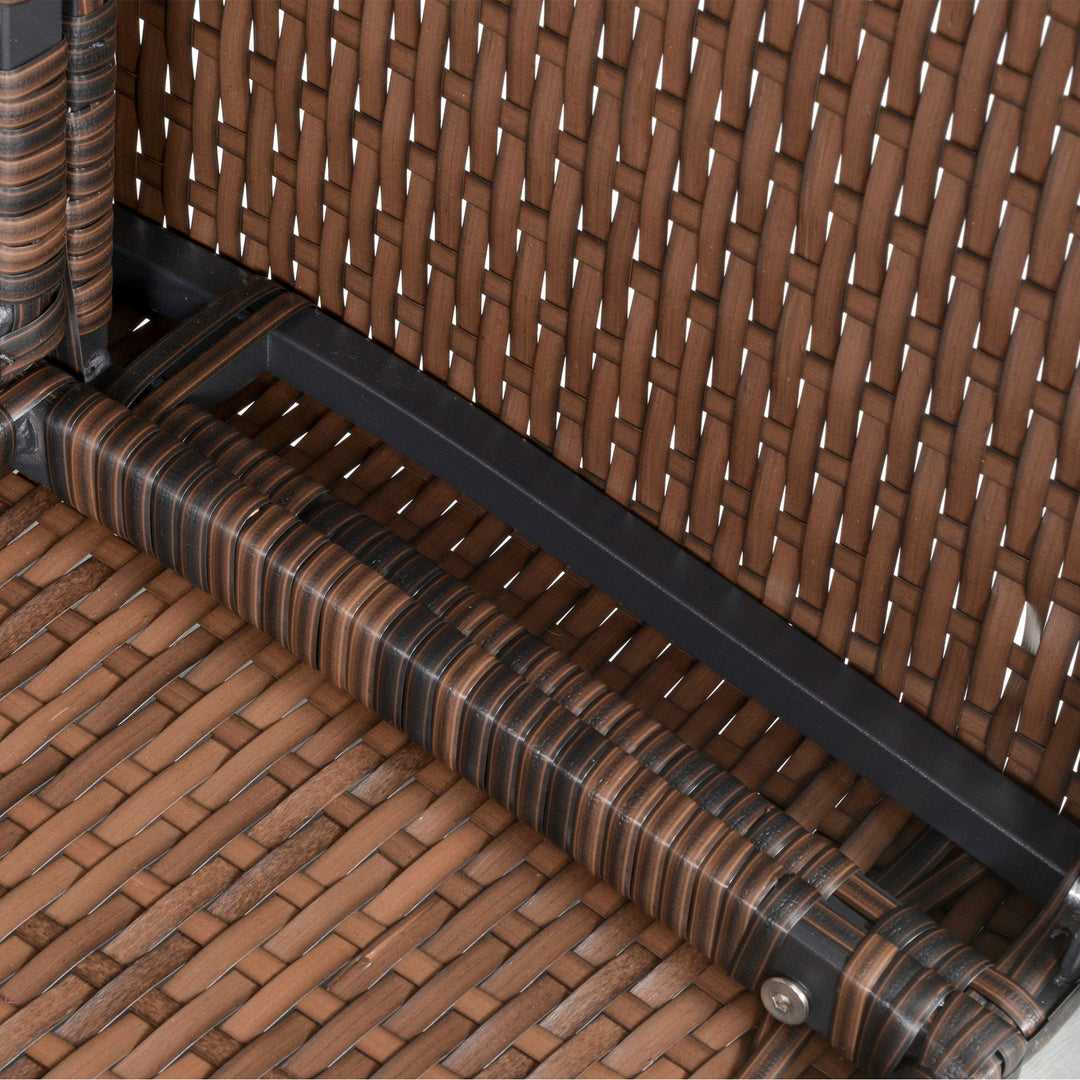 Six-Piece Rattan Sofa Set, with Glass-Top Table - Mixed Brown