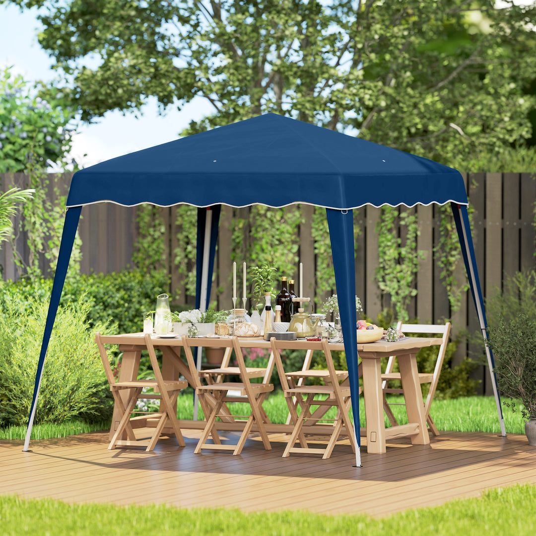MCL 3 M x 3 M Base/ 2.5 M x 2.5 M Top Pop Up Gazebo, 2 Person Setup Instant with Carry Bag, Height Adjustable Slant Leg Party Tent Instant Event Shelter for Garden, Patio
