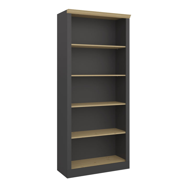 Nola 4 Shelf bookcase Black & Pine