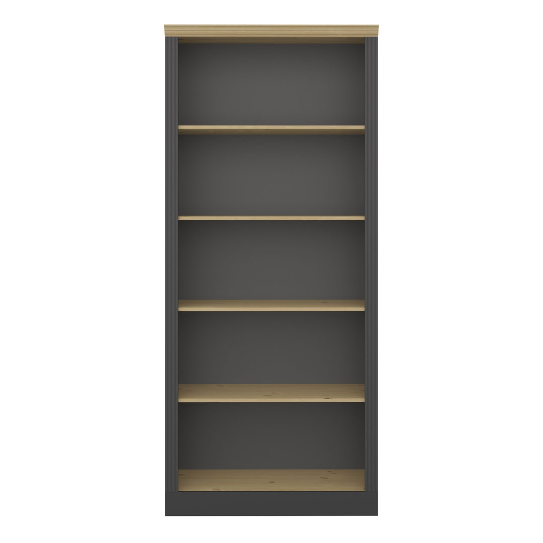 Nola 4 Shelf bookcase Black & Pine