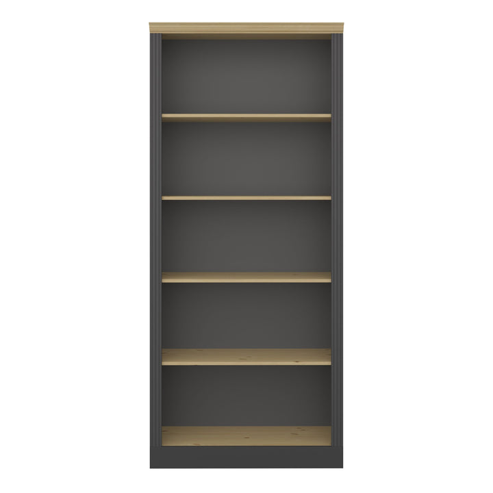 Nola 4 Shelf bookcase Black & Pine