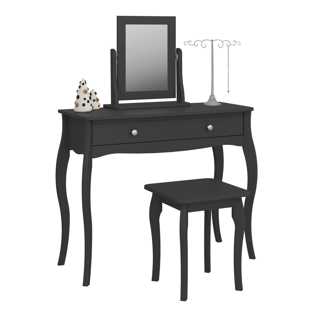 Baroque 1 Drw Vanity Black