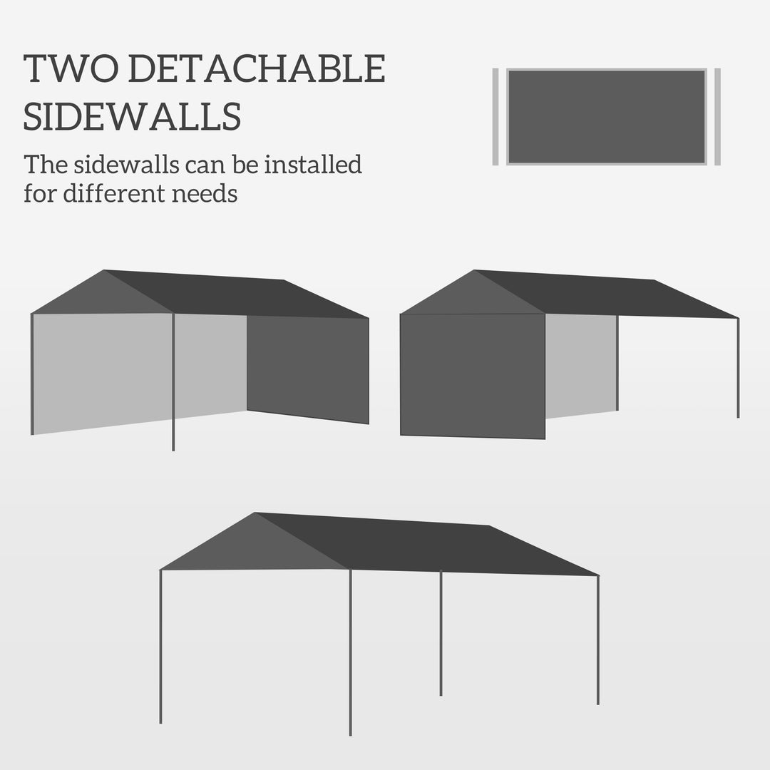 3 x 4 m Garden Gazebo Shelter Marquee Party Tent with 2 Sidewalls for Patio Yard Outdoor - White