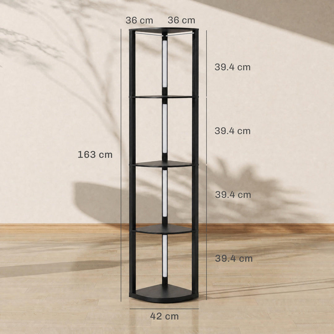RGB LED Floor Lamp with Shelves, 4-Tier Dimmable Standing Lamp with - view 3