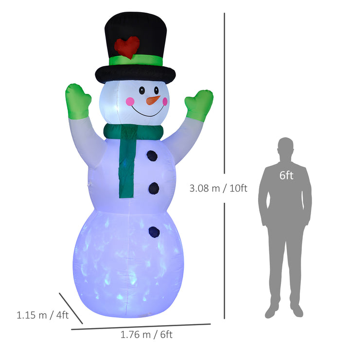 10ft Inflatable Snowman Christmas Decoration, with Accessories