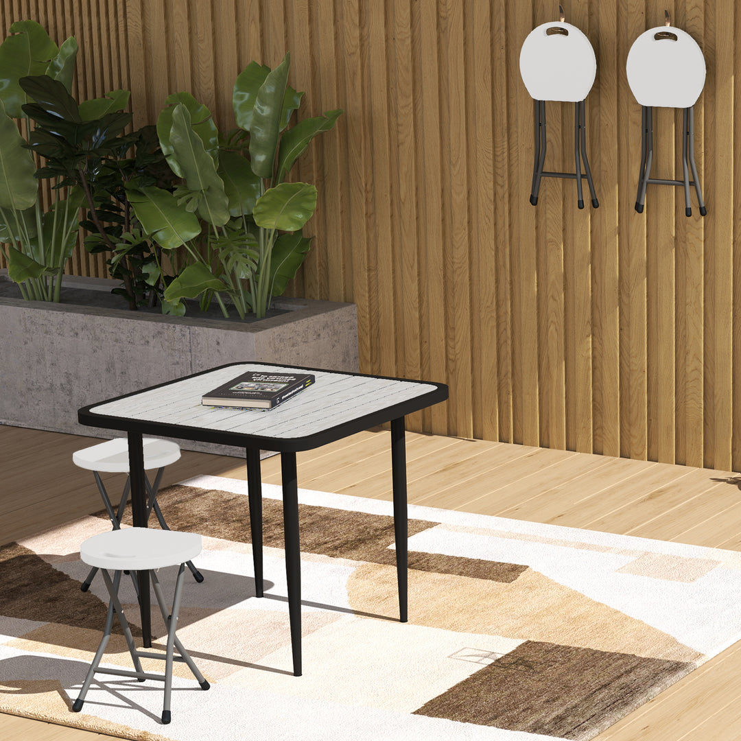 Set of Four Folding Carry Stools - White