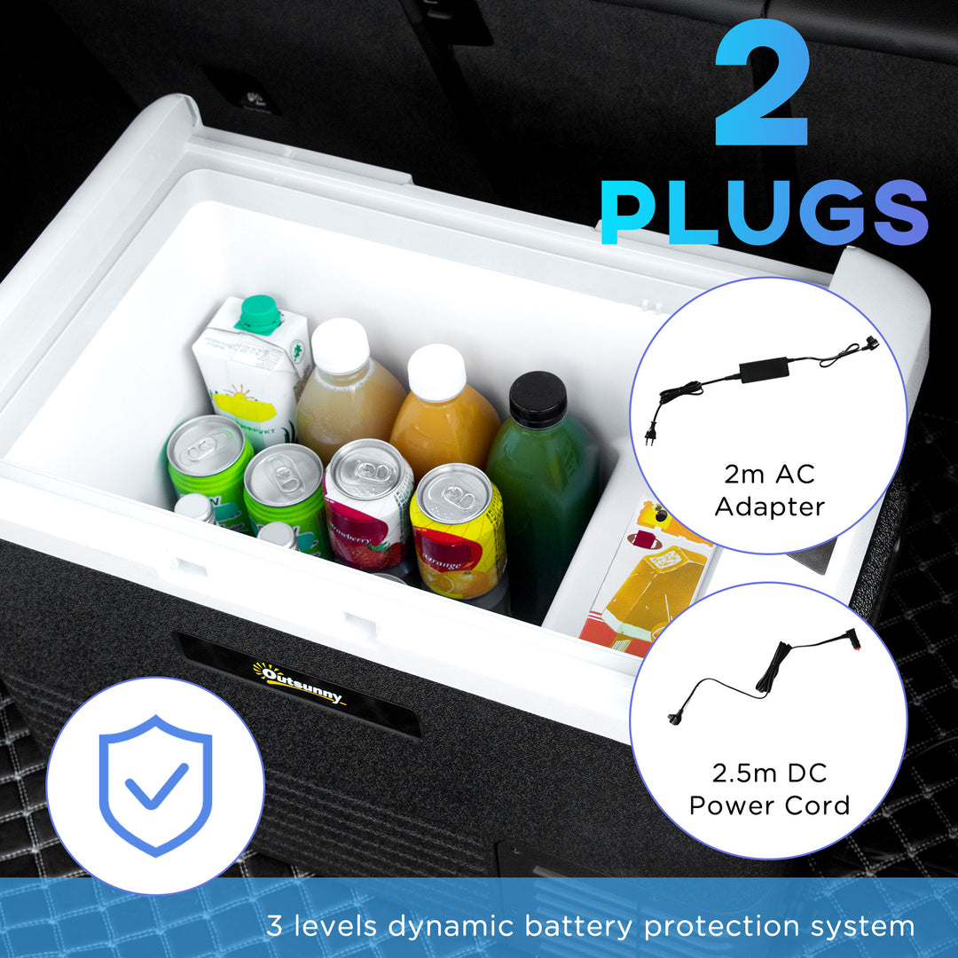 40L Portable Car Refrigerator - Grey and Black