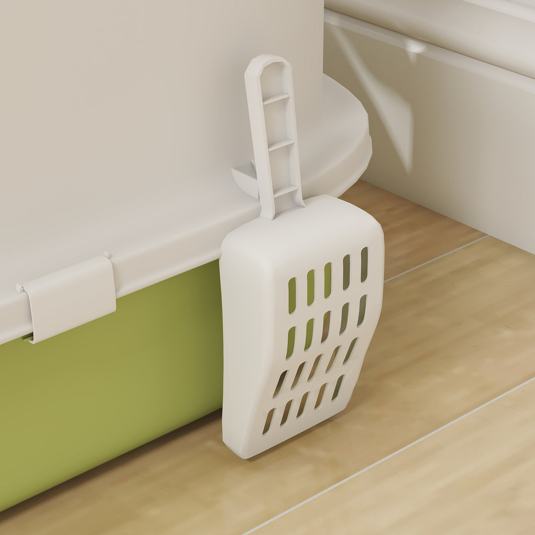 Cat Litter Box with Lid, Scoop, Deodorisation Bags, Top Entry, Green
