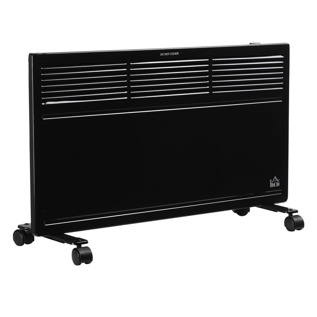 MCL POWER Convector Radiator Freestanding or Wall-mounted Heating with 2 Heat Settings Safety Cut-Off, Black