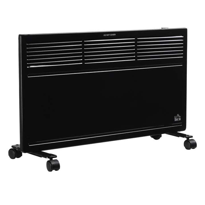 MCL POWER Convector Radiator Freestanding or Wall-mounted Heating with 2 Heat Settings Safety Cut-Off, Black