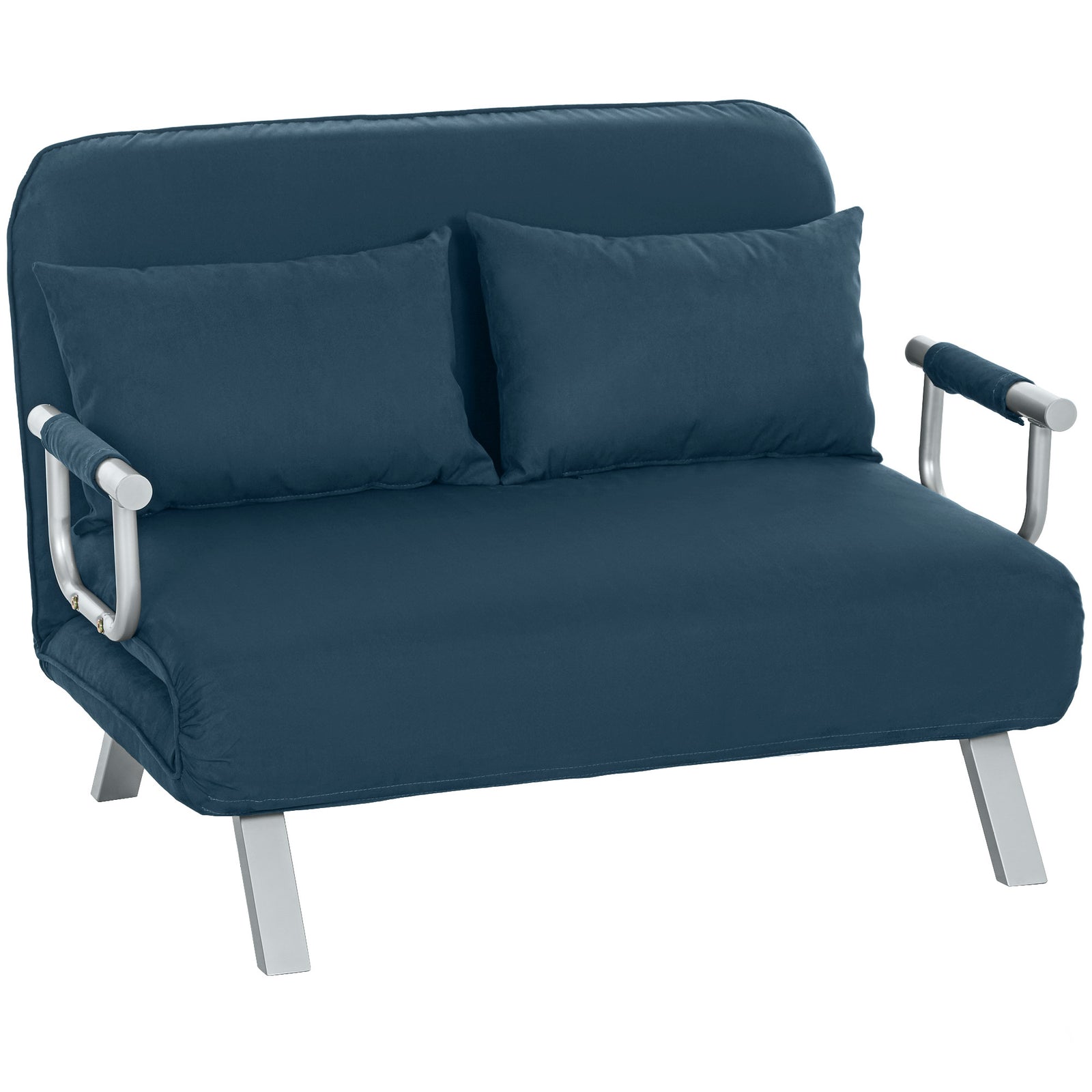 Two-Seater Click-Clack Sofa Bed - Navy Blue
