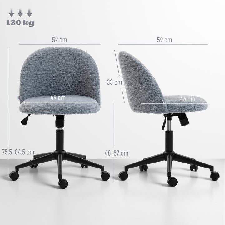 Teddy Fleece Office Chair with Wheels