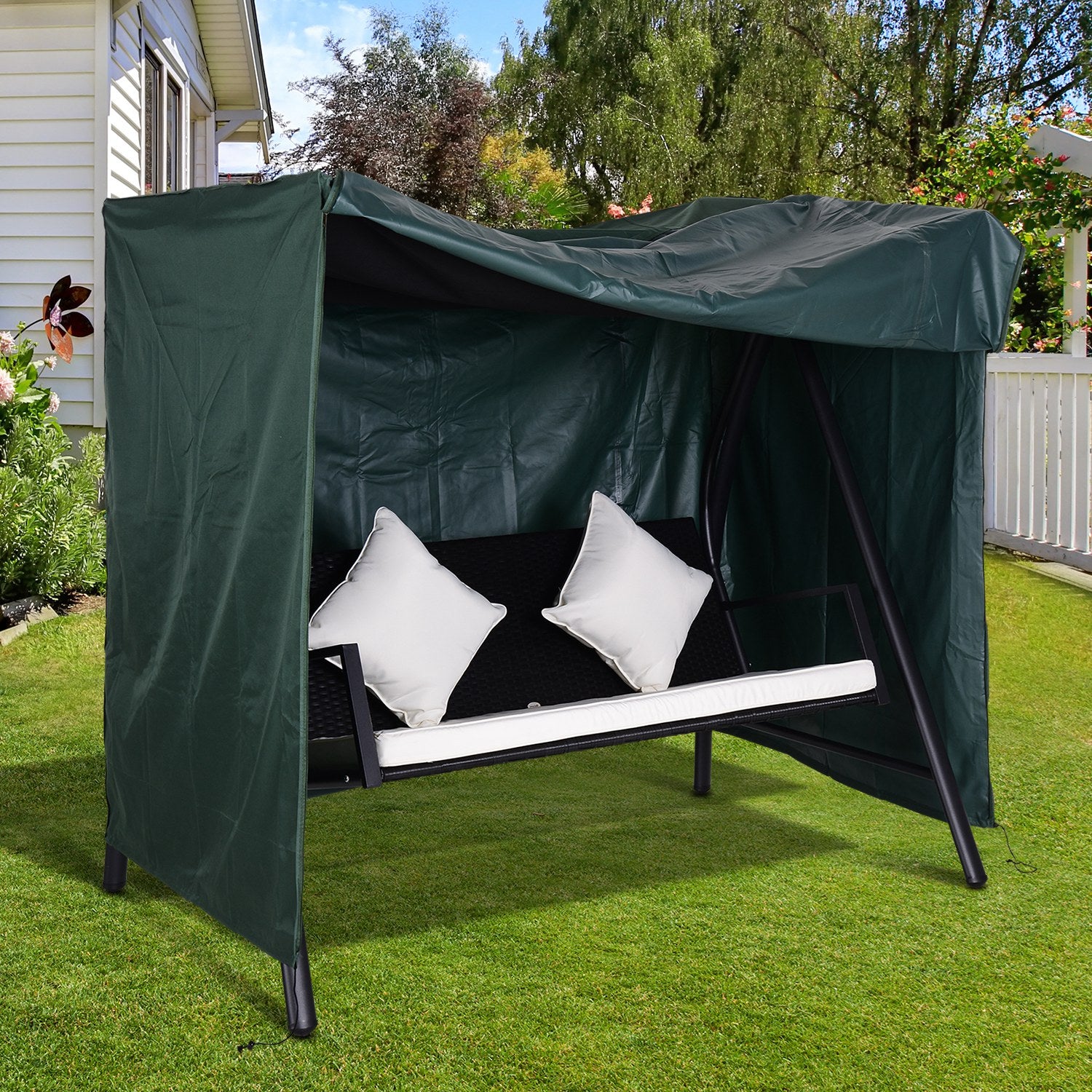152 x 177cm Three-Seater Swing Chair Protective Cover Green