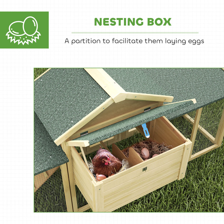 Large Chicken Coop, Wooden Outdoor Chicken Cage Poultry Hen House with