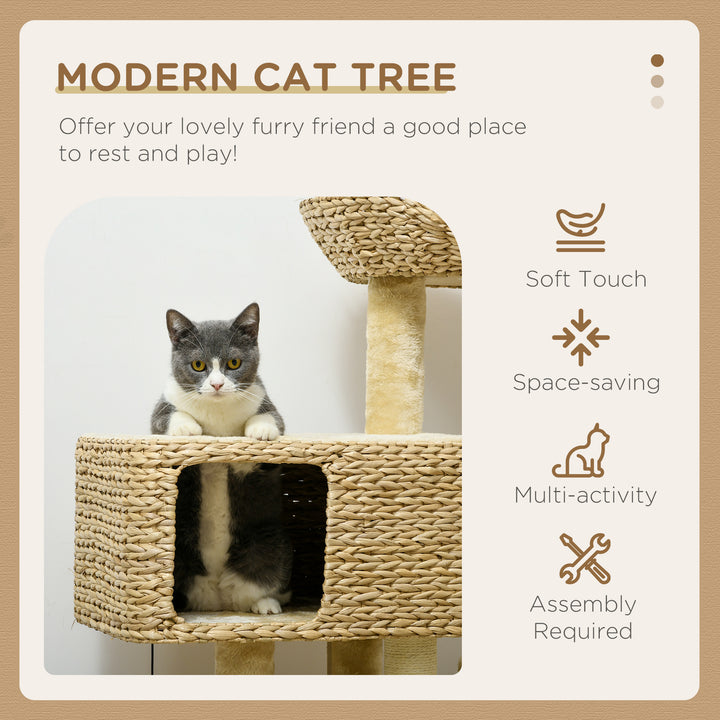 95cm Cat Tree Tower for Indoor Cats, with Scratching Post, Cat House, 